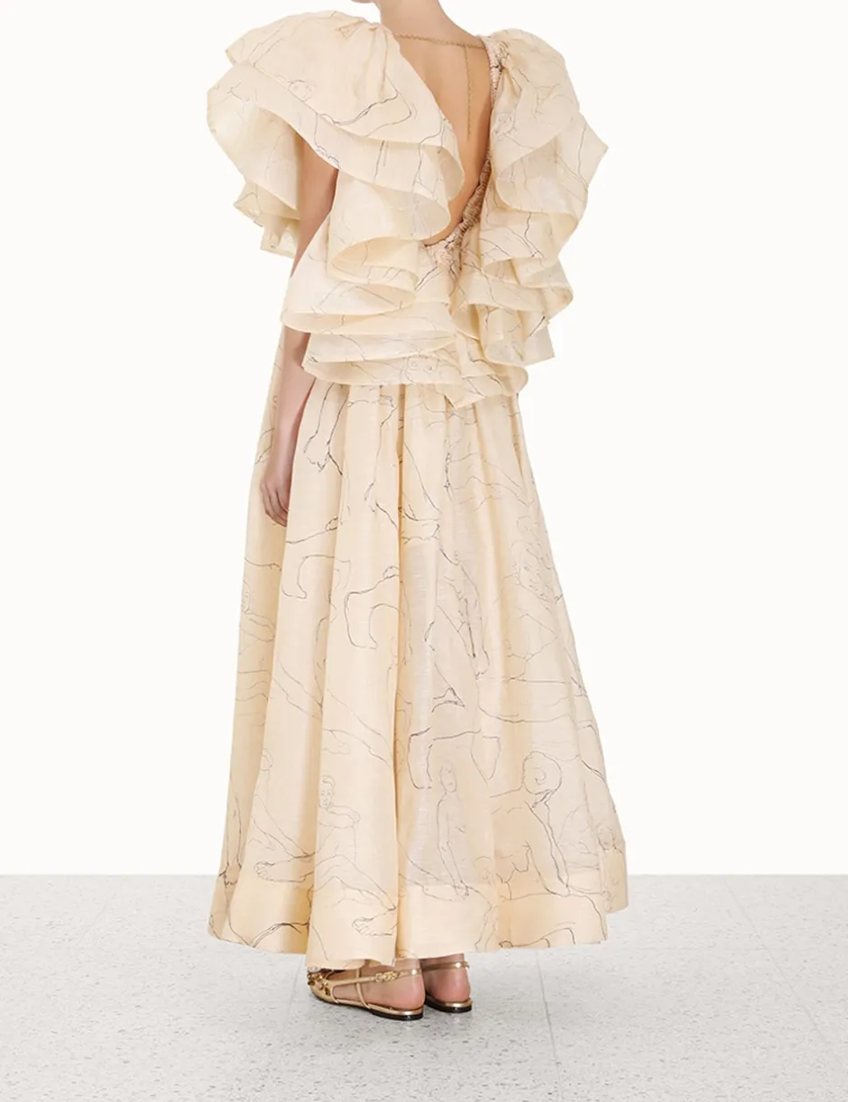 Clearance ZIMMERMANN Luminosity Ruffle Gown