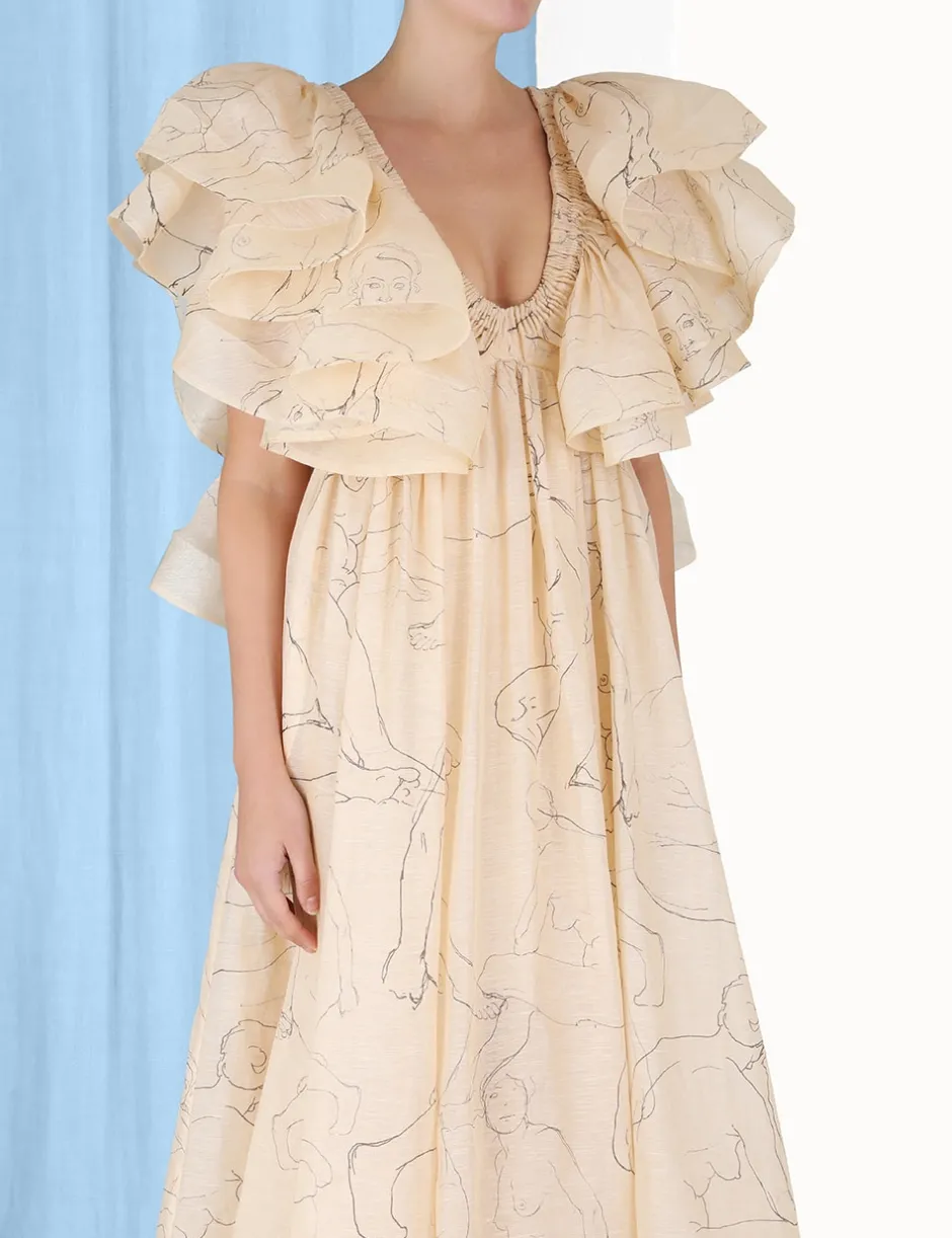 Clearance ZIMMERMANN Luminosity Ruffle Gown
