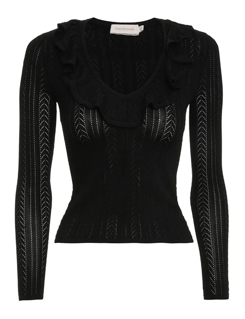Outlet ZIMMERMANN Luminosity V-Neck Ruffle Top