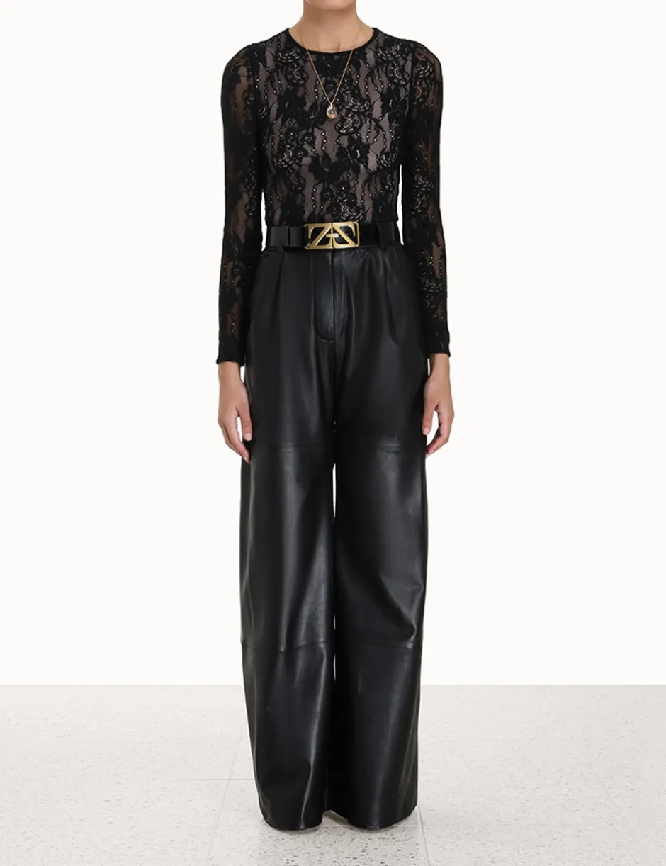 Discount ZIMMERMANN Luminosity Wide Leather Pant
