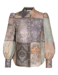 New ZIMMERMANN Lyrical Book Print Blouse