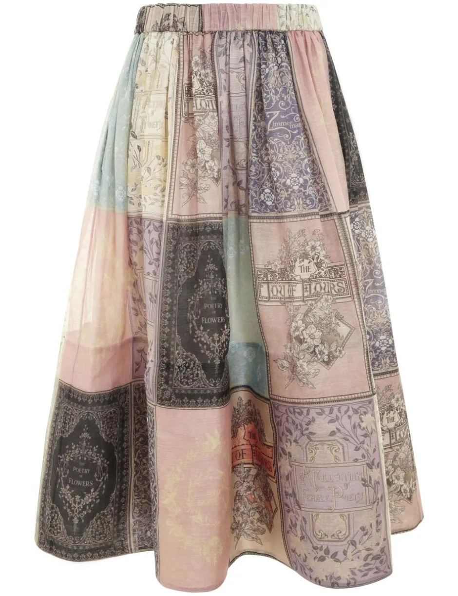 Best ZIMMERMANN Lyrical Book Print Midi Skirt