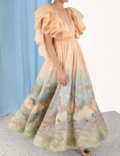 ZIMMERMANN Lyrical Frill Neck Gown