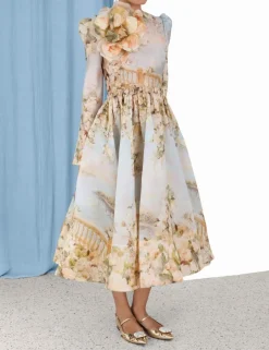Hot ZIMMERMANN Lyrical Ruched Midi Dress