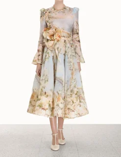 Hot ZIMMERMANN Lyrical Ruched Midi Dress