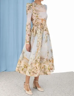 Outlet ZIMMERMANN Lyrical Ruched Midi Dress