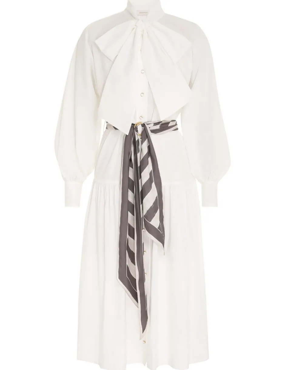 Sale ZIMMERMANN Lyrical Scarf Tie Shirt Dress