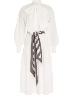 Discount ZIMMERMANN Lyrical Scarf Tie Shirt Dress
