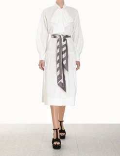 Discount ZIMMERMANN Lyrical Scarf Tie Shirt Dress