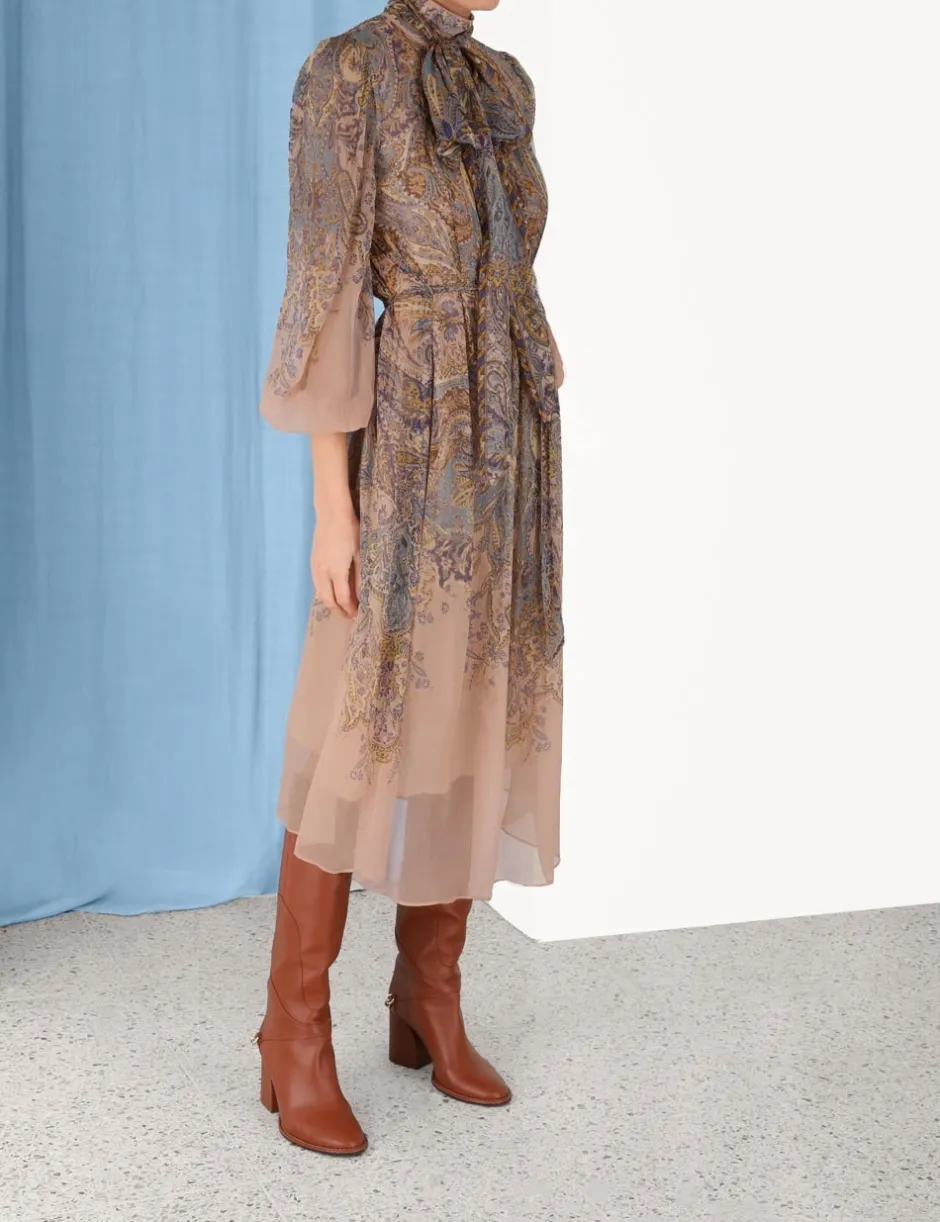 Outlet ZIMMERMANN Lyrical Tie Neck Billow Dress