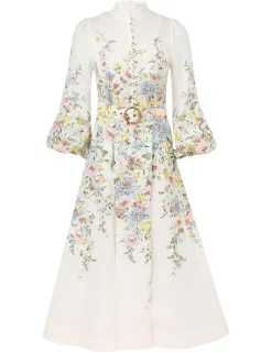 Hot ZIMMERMANN Matchmaker Buttoned Midi Dress