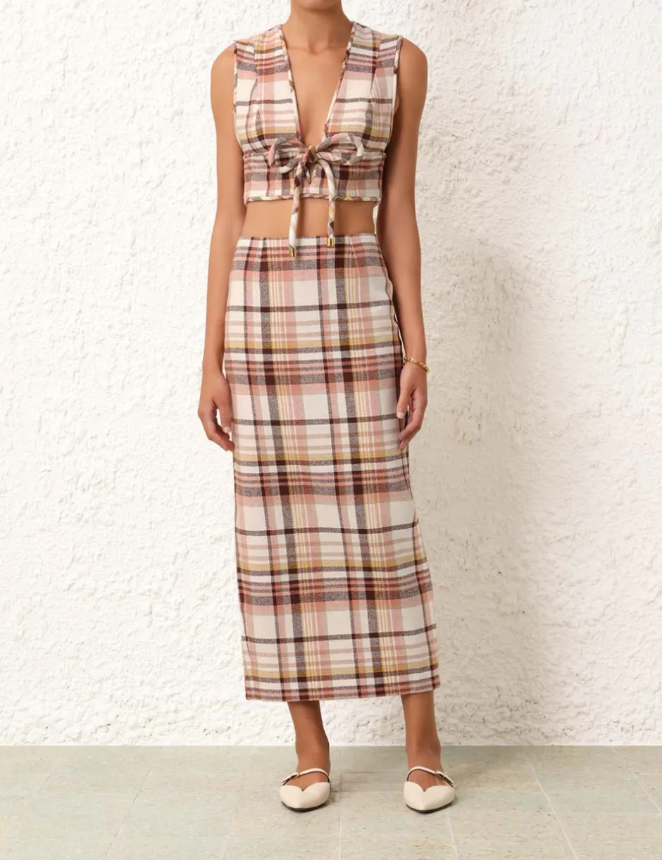 ZIMMERMANN Matchmaker Check Pencil Skirt
