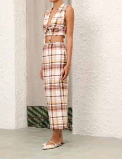 ZIMMERMANN Matchmaker Check Pencil Skirt