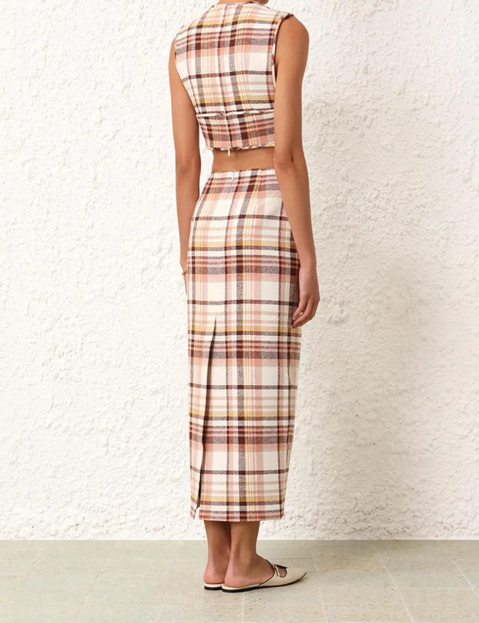 ZIMMERMANN Matchmaker Check Pencil Skirt