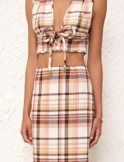 ZIMMERMANN Matchmaker Check Pencil Skirt