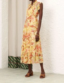 Clearance ZIMMERMANN Matchmaker Flutter Midi Dress