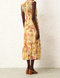 Clearance ZIMMERMANN Matchmaker Flutter Midi Dress