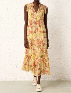 Clearance ZIMMERMANN Matchmaker Flutter Midi Dress