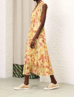 Clearance ZIMMERMANN Matchmaker Flutter Midi Dress