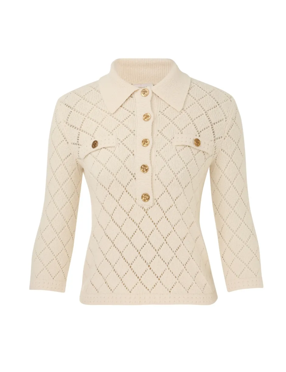 Outlet ZIMMERMANN Matchmaker Pointelle Polo Top