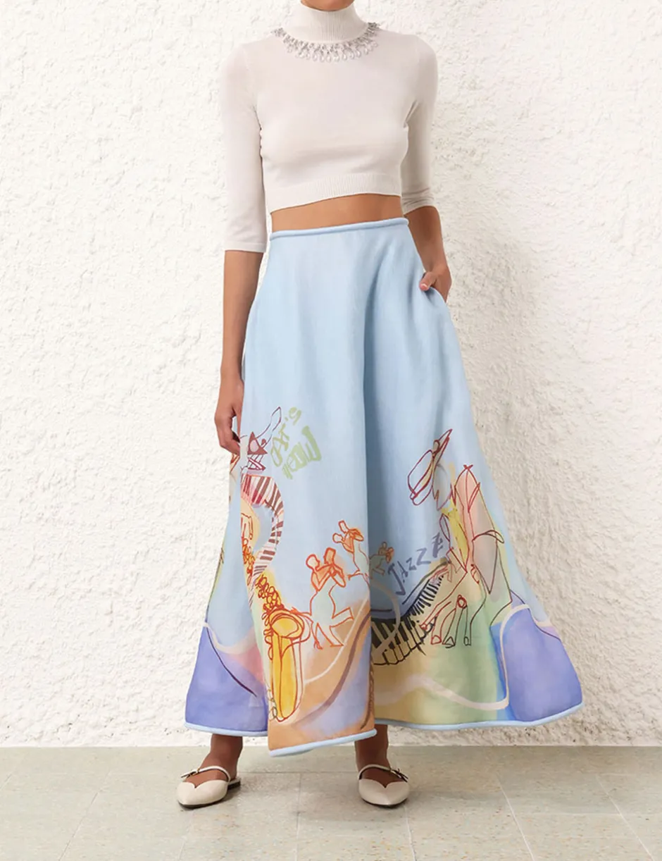 Online ZIMMERMANN Matchmaker Poster Flare Skirt
