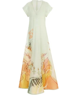 New ZIMMERMANN Matchmaker Poster V Neck Dress