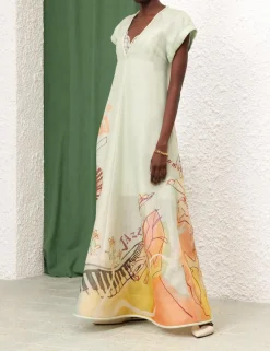 New ZIMMERMANN Matchmaker Poster V Neck Dress