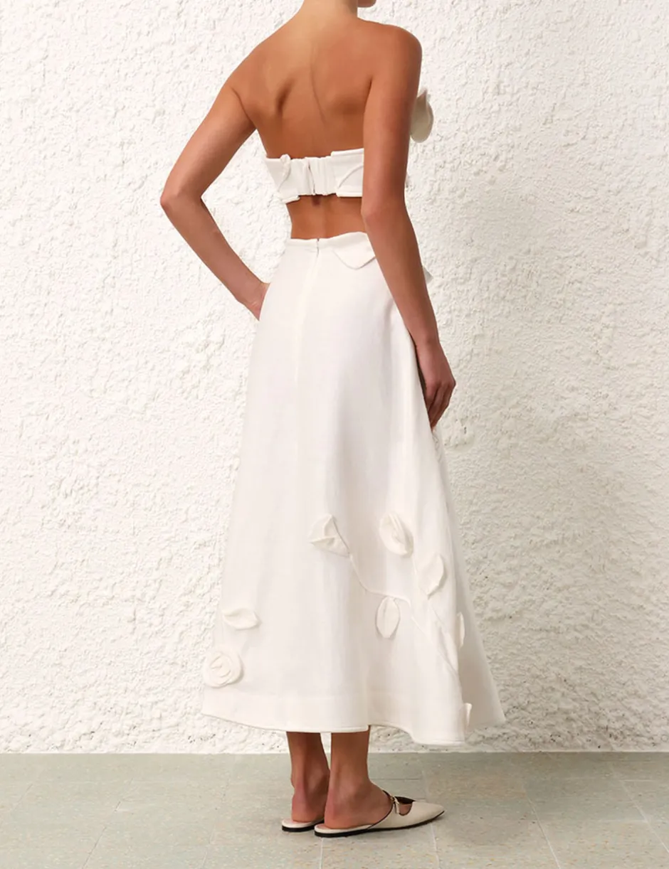 Clearance ZIMMERMANN Matchmaker Rose Flare Skirt