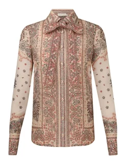 New ZIMMERMANN Matchmaker Tie Neck Blouse