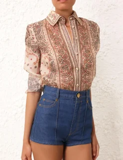 New ZIMMERMANN Matchmaker Tie Neck Blouse