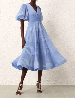 Clearance ZIMMERMANN Pleated Midi Dress