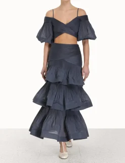 New ZIMMERMANN Pleated Tiered Skirt