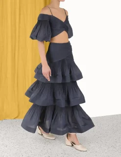 Hot ZIMMERMANN Pleated Tiered Skirt