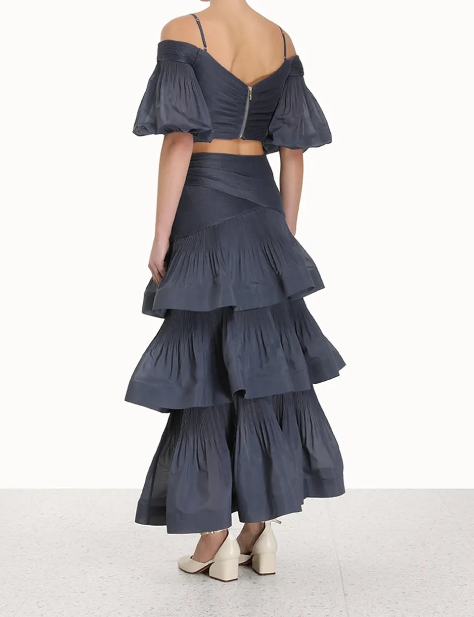 Outlet ZIMMERMANN Pleated Tiered Skirt