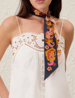 Hot ZIMMERMANN Printed Silk Ribbon Scarf