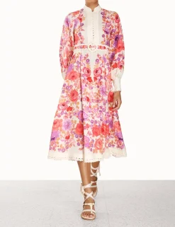 Sale ZIMMERMANN Raie Billow Sleeve Midi Dress