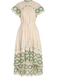 New ZIMMERMANN Raie Embroidered Dress