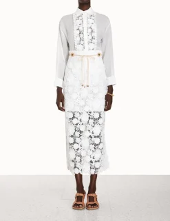 Online ZIMMERMANN Raie Lace Flower Shirt