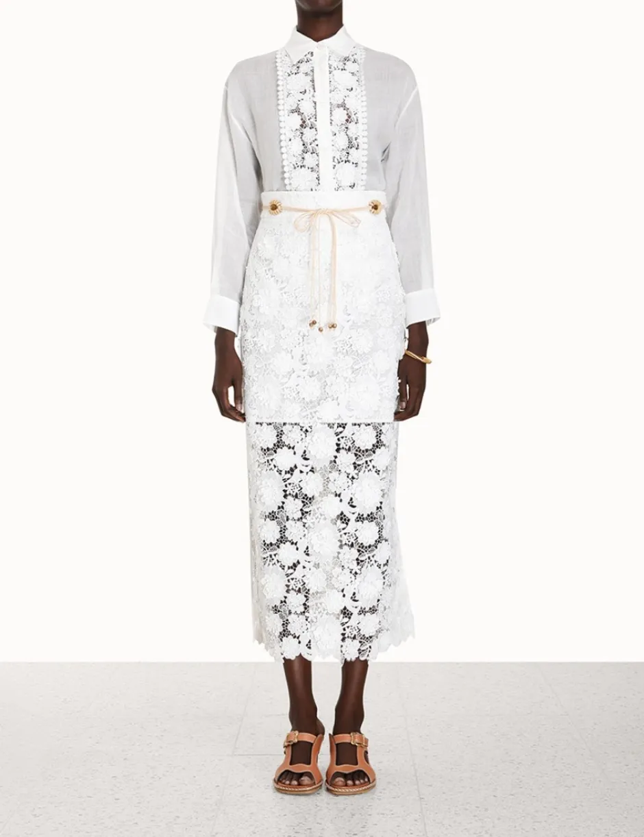 Outlet ZIMMERMANN Raie Lace Flower Shirt