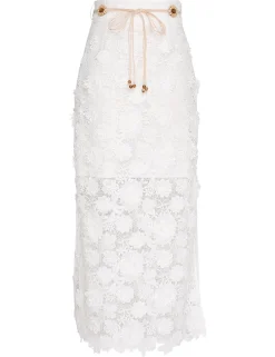 Hot ZIMMERMANN Raie Lace Flower Skirt