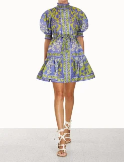 Online ZIMMERMANN Raie Lantern Mini Dress