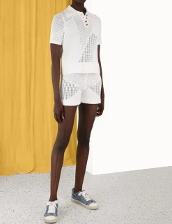 Clearance ZIMMERMANN Raie Mesh Knit Polo