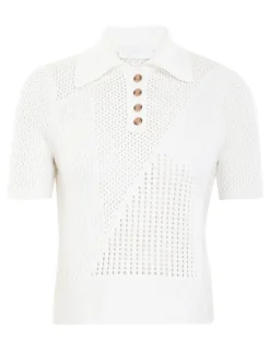 Discount ZIMMERMANN Raie Mesh Knit Polo