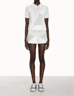 Online ZIMMERMANN Raie Mesh Knit Shorts