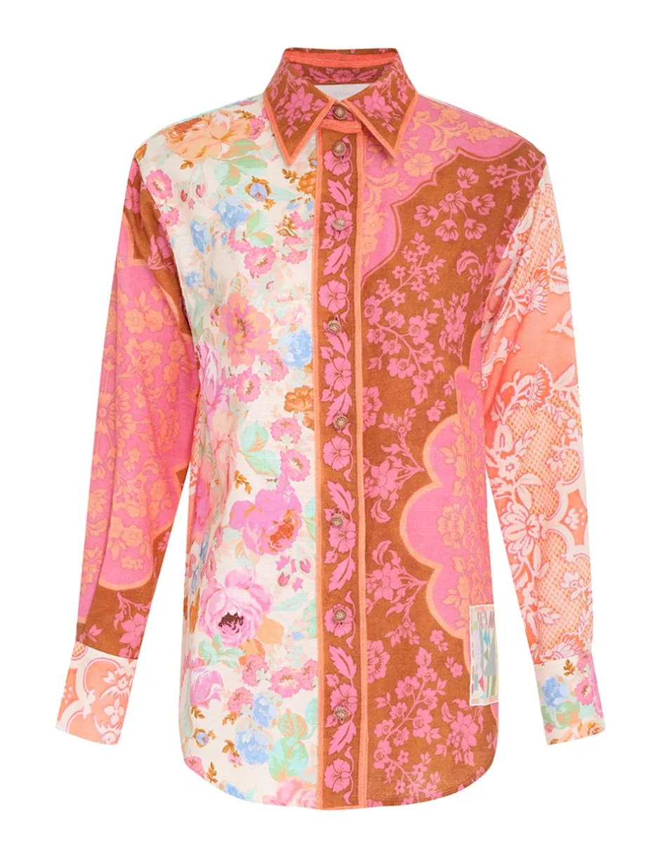 Clearance ZIMMERMANN Raie Spliced Body Shirt