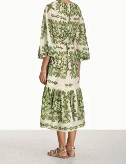 Discount ZIMMERMANN Raie Tiered Billow Midi Dress