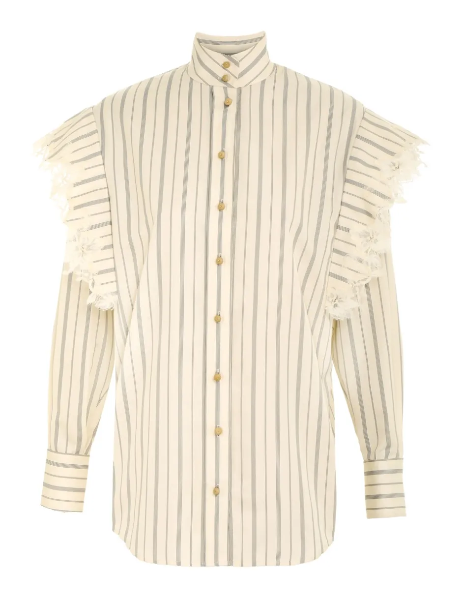 Discount ZIMMERMANN Sensory Lace Stripe Shirt