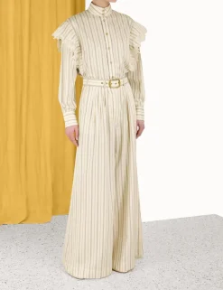 Discount ZIMMERMANN Sensory Lace Stripe Shirt