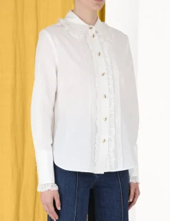 Online ZIMMERMANN Sensory Pintucked Shirt