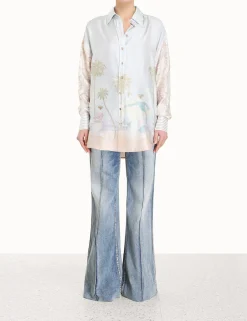 Clearance ZIMMERMANN Sensory Spliced Shirt
